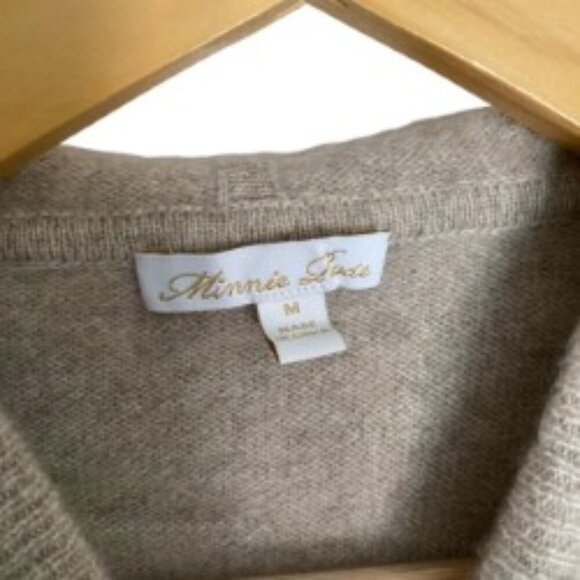 Minnie Rose Cashmere Cold Shoulder Sweater Medium - Picture 3 of 6